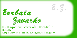 borbala zavarko business card